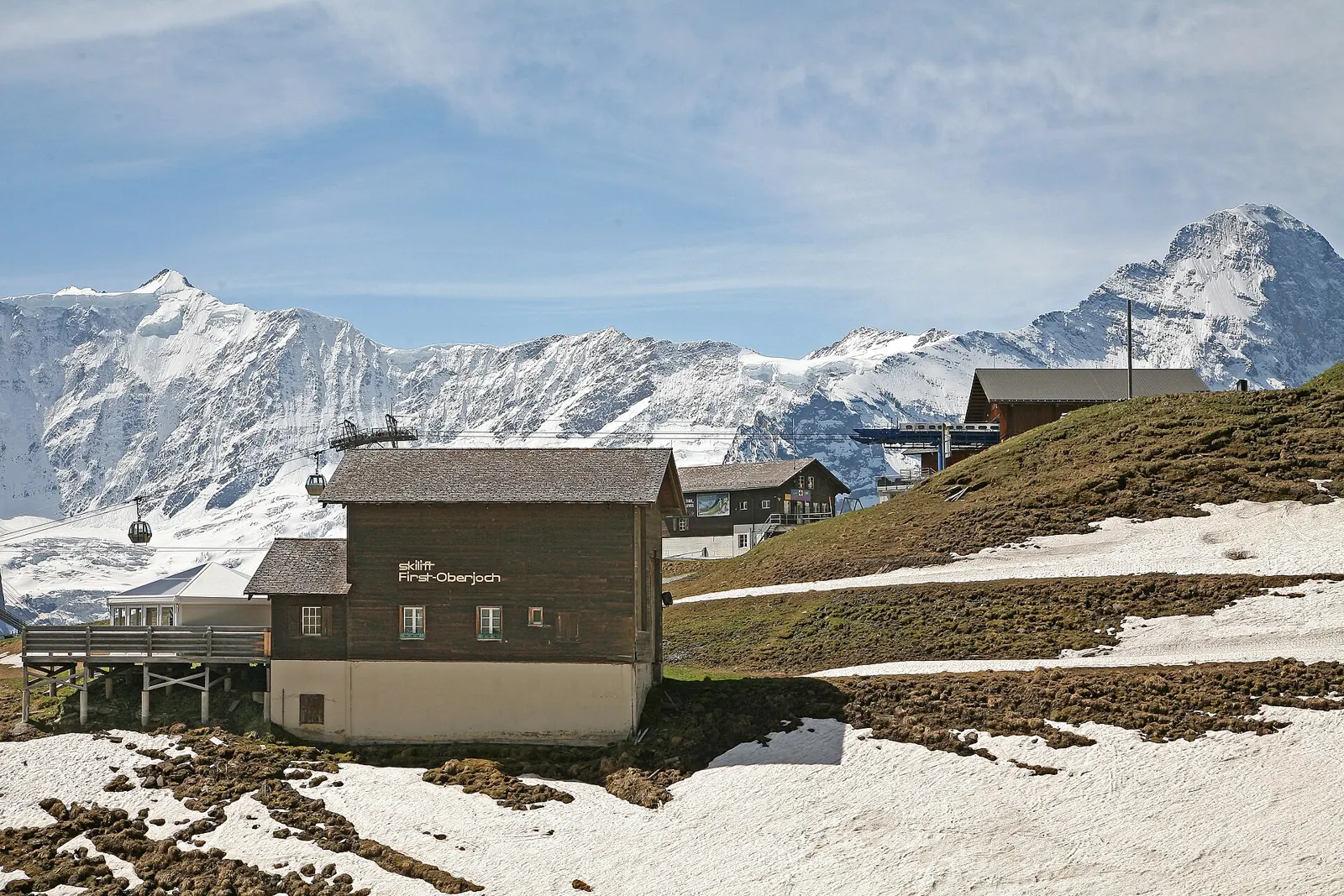 Grindelwald First gondola area with the Eiger in the background