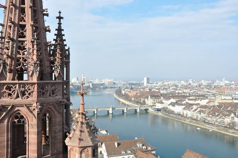 Basel Cathedral above the Rhine
