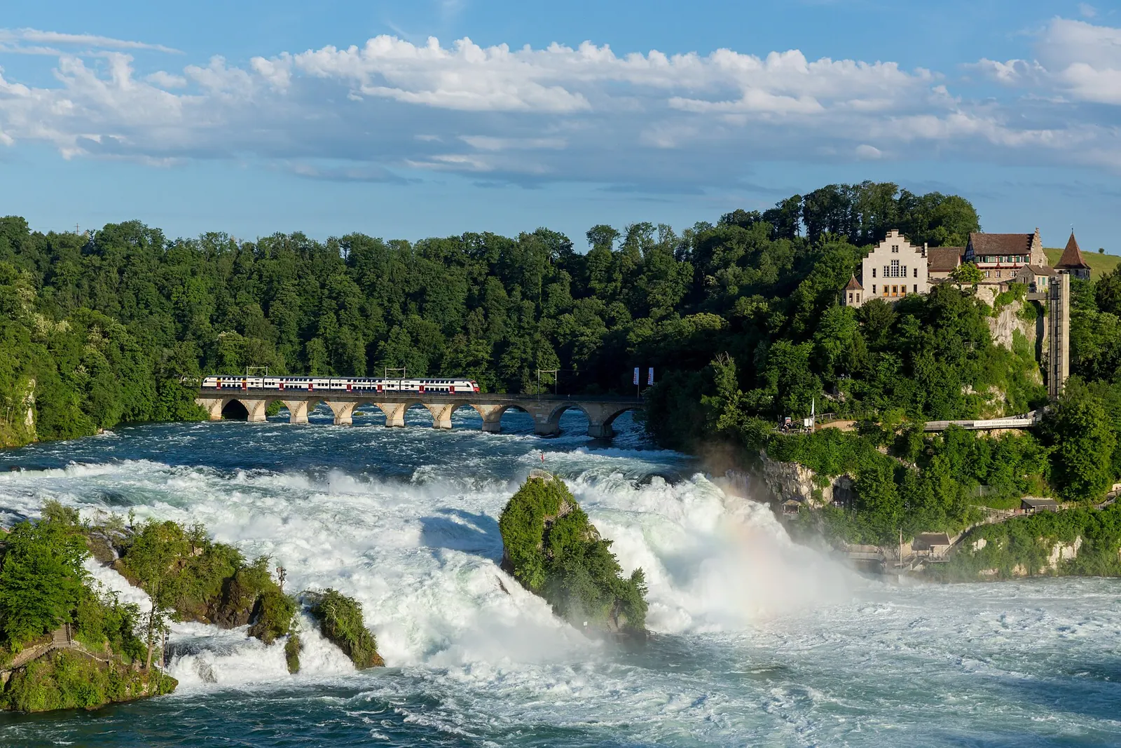 Rhine Falls near Schaffhausen, one of Europe's largest waterfalls