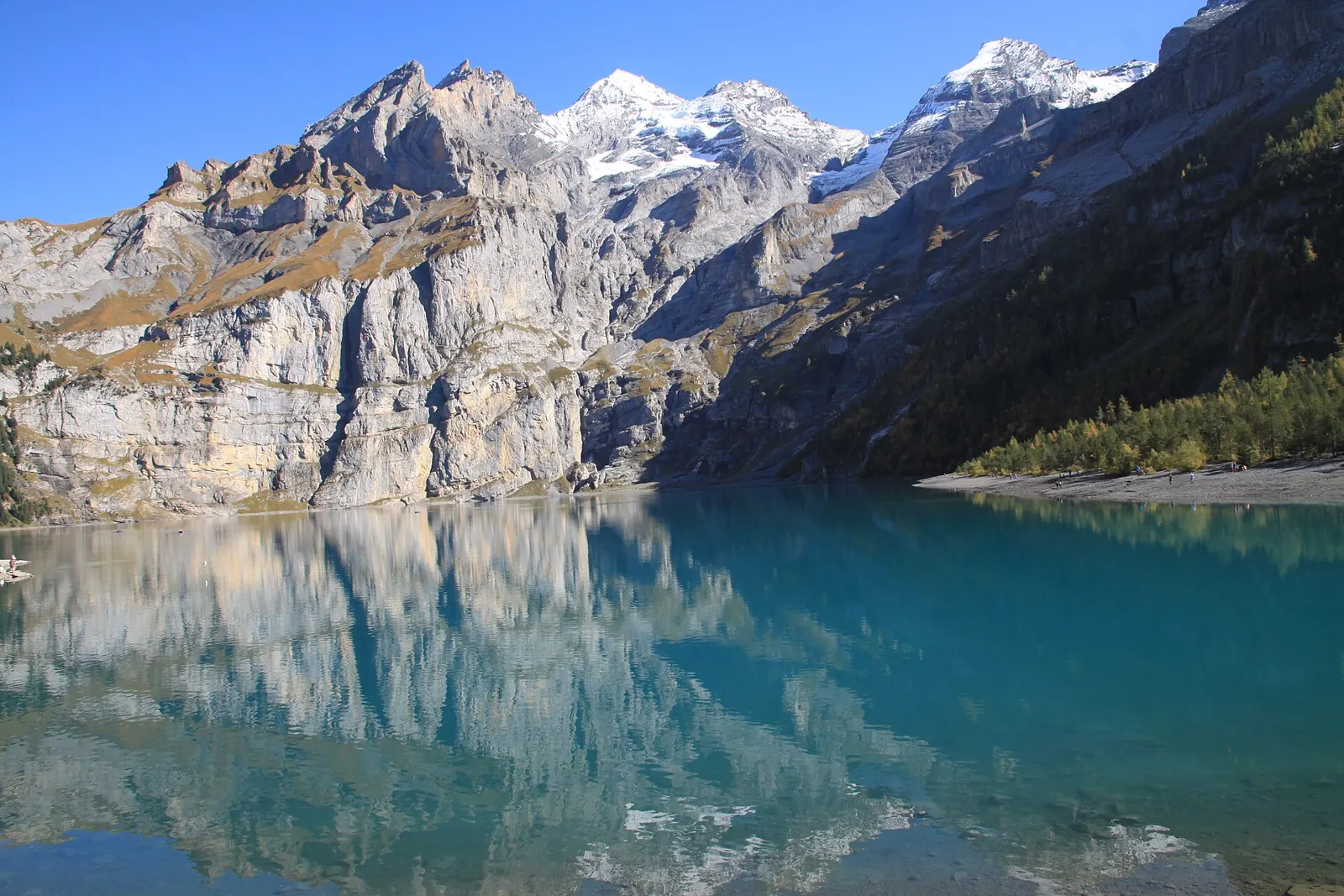Oeschinensee above Kandersteg, one of the places to plan a Switzerland trip around