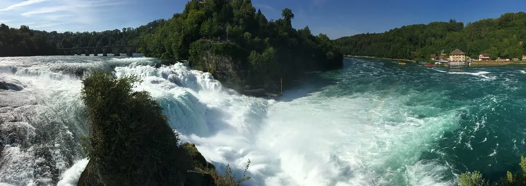 The Rhine Falls near Schaffhausen, where Switzerland's biggest National Day fireworks are held on July 31