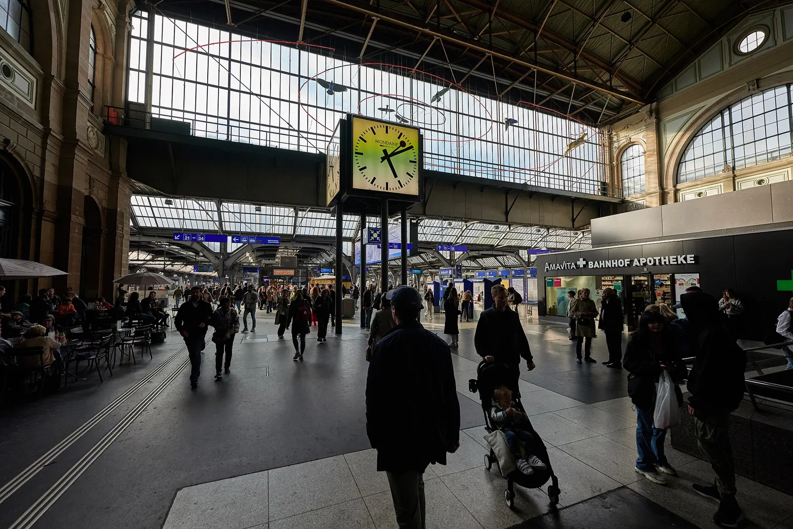 Zurich main station, where most Switzerland trips begin