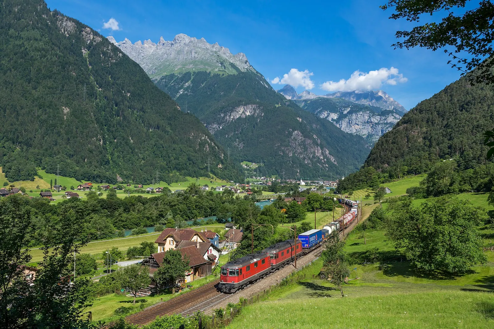 Swiss train in the mountains, the easiest way to get around Switzerland