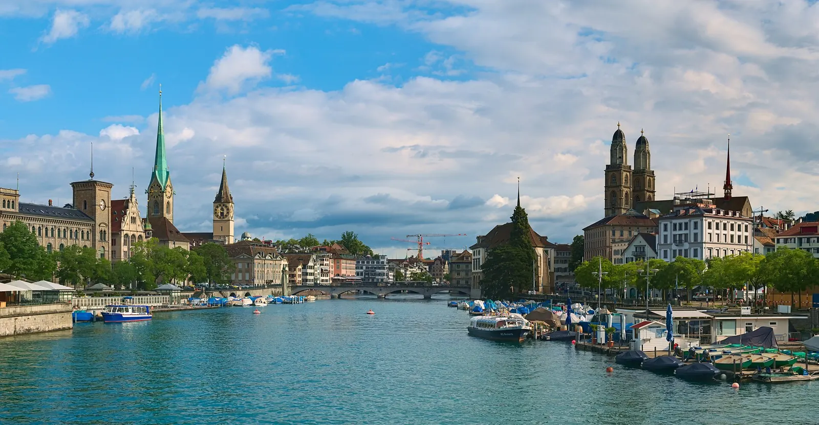 The Grossmünster and the Limmat river in Zurich's old town