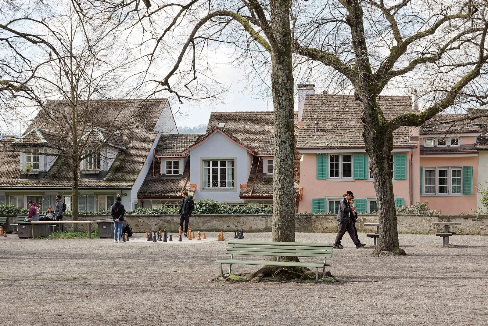 View from the Lindenhof terrace over Zurich's old town